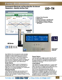 Thumbnail of document Data Sheet - ISDTHP-5-CAL-3-HU Environmental Monitoring & Recording over the internet